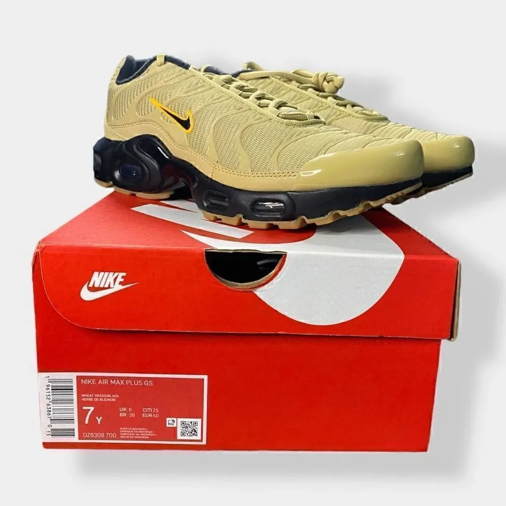 Nike Air Max Plus GS DZ6308-700 Wheat Grass Black Youth size 7Y Womens 8.5 New